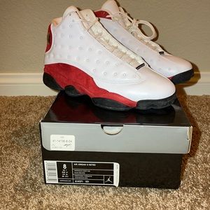Nike Air Jordan 13 Retro. New. White, black, varsity red. Size 8.